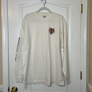 Gildan Ultra Cotton White New Lebanon Tiger Graphic Long Sleeve T-Shirt
